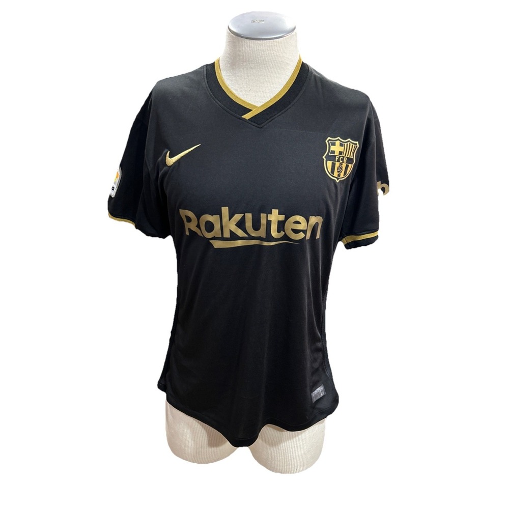 Nike Soccer Jersey Mens Large Barcelona Rakuten Black Dri Fit